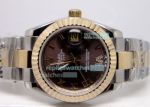 Two Tone Mens Rolex Datejust Replica Watch Brown With Roman Markers Dial 31MM